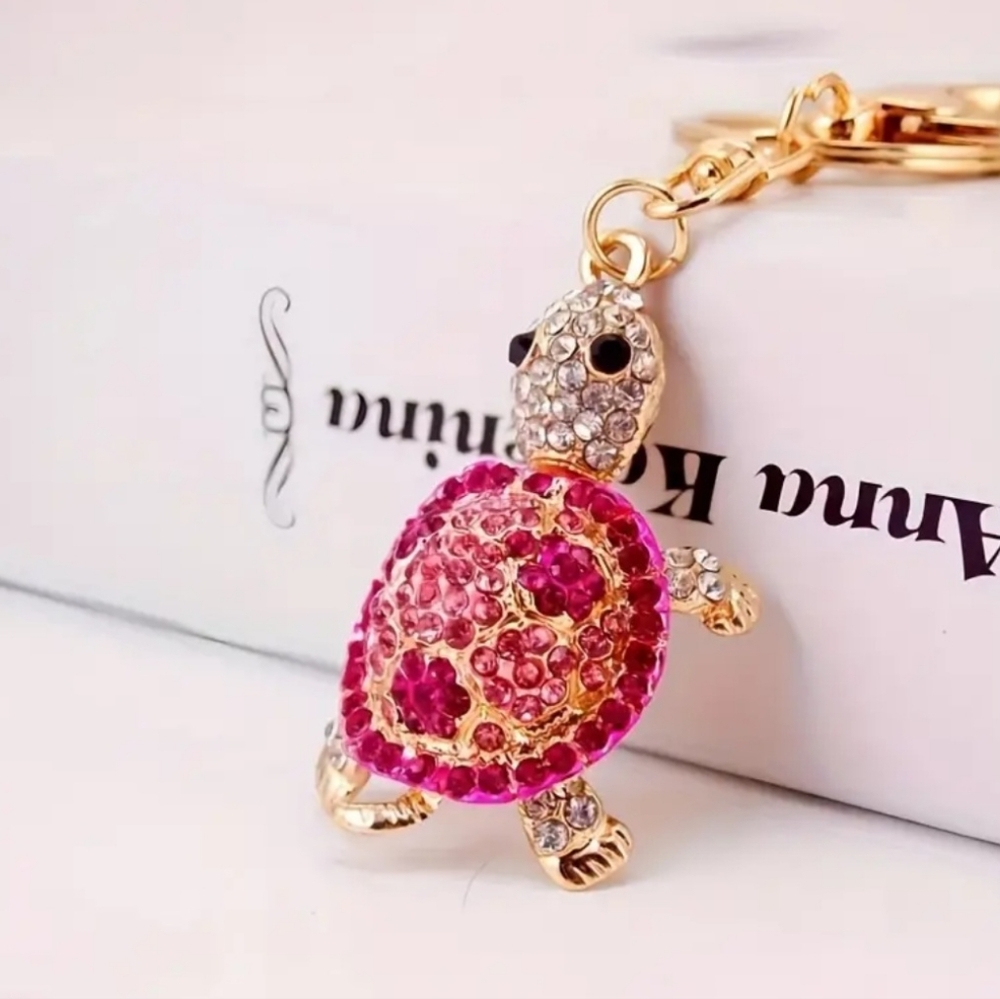 Rhinestone Turtle Charm - Picture 2 of 3